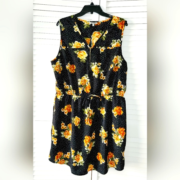 Womens Plus Size 2X Sleeveless Pullover Floral Midi Lightweight Sundress - Picture 1 of 8